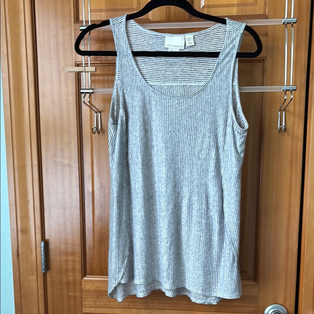 Gray Striped Women's Tank Top